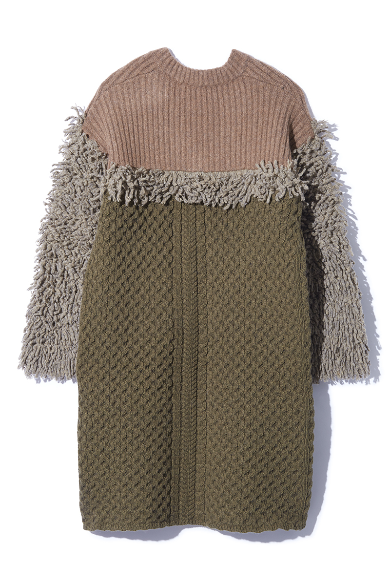 Loop V Knitted Dress 詳細画像 Khaki 2