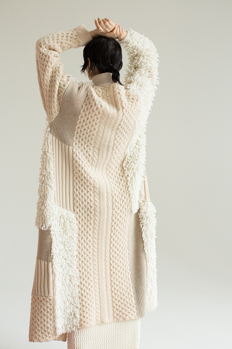 Loop Knitted Coat 詳細画像 White 2