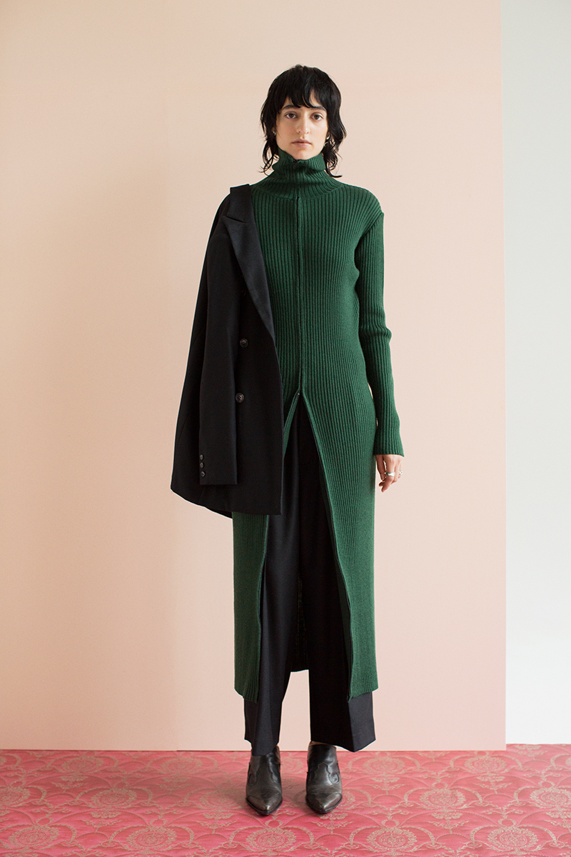 Zip Up Knitted Dress 詳細画像 Green 2