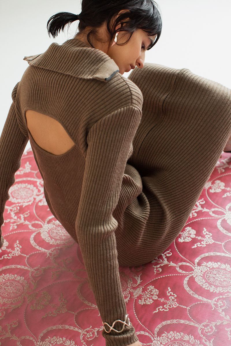 Zip Up Knitted Dress