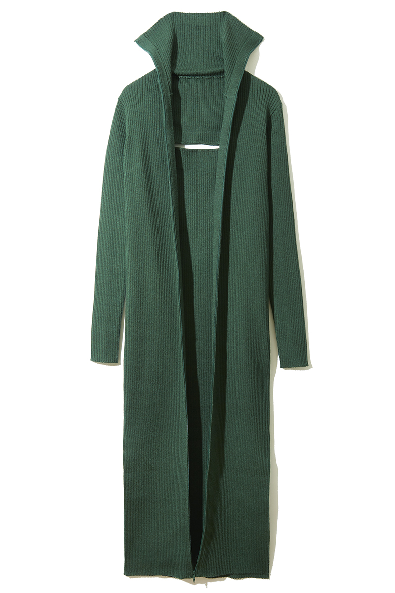 Zip Up Knitted Dress 詳細画像 Green 2