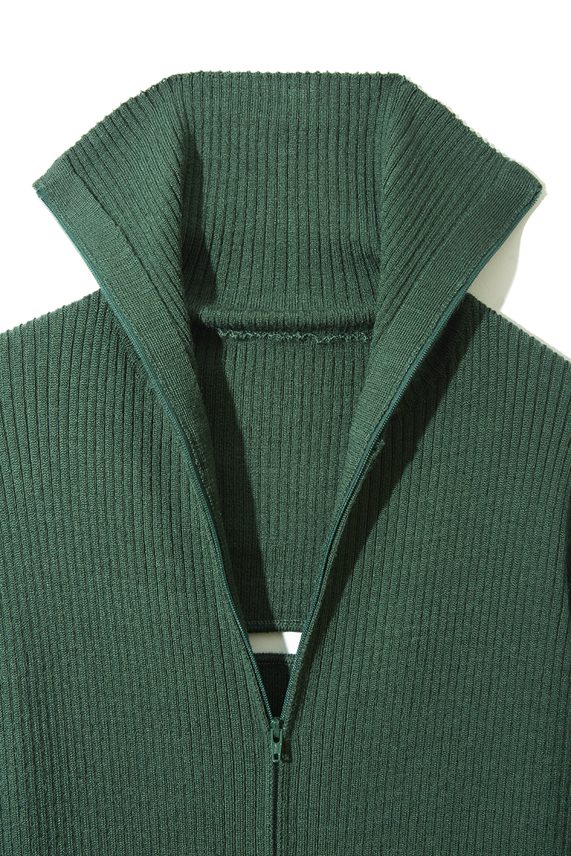 Zip Up Knitted Dress 詳細画像 Green 4
