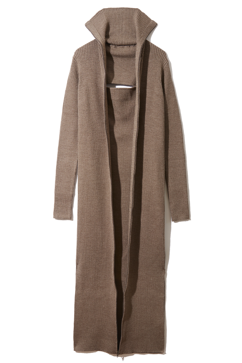 Zip Up Knitted Dress 詳細画像 Beige 2
