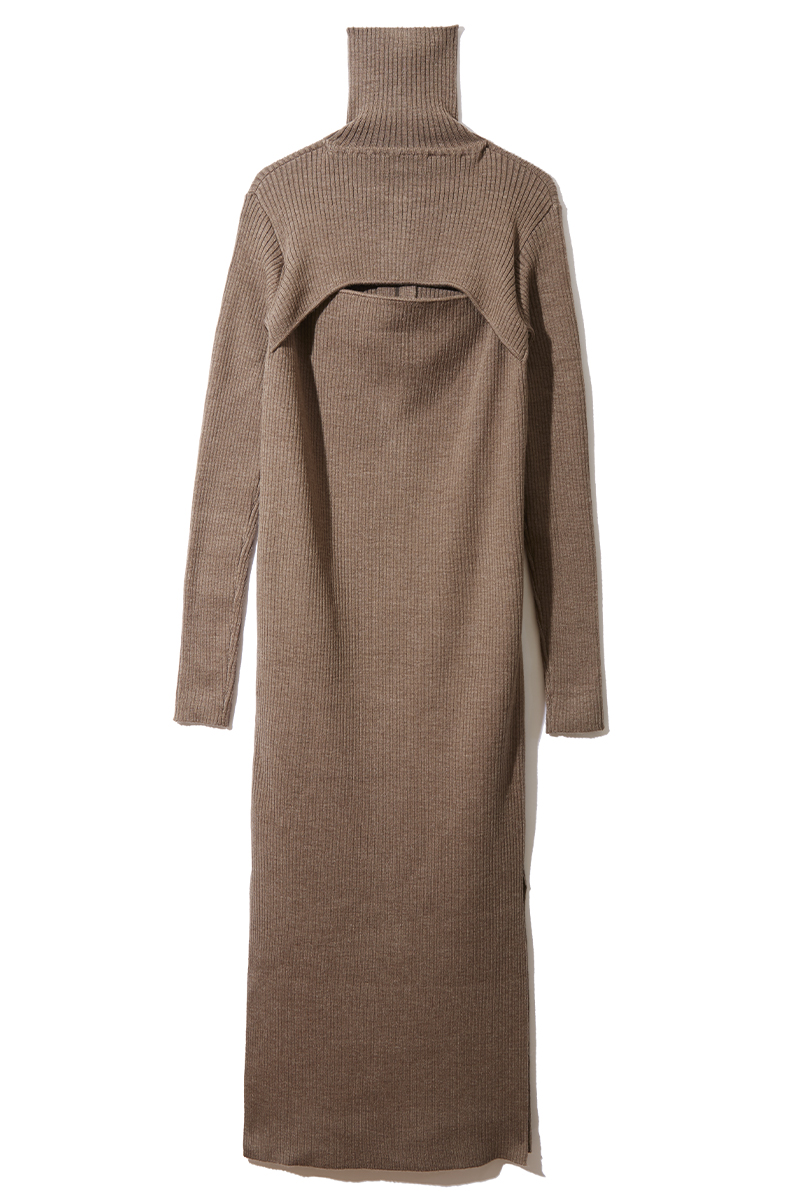 Zip Up Knitted Dress 詳細画像 Beige 3