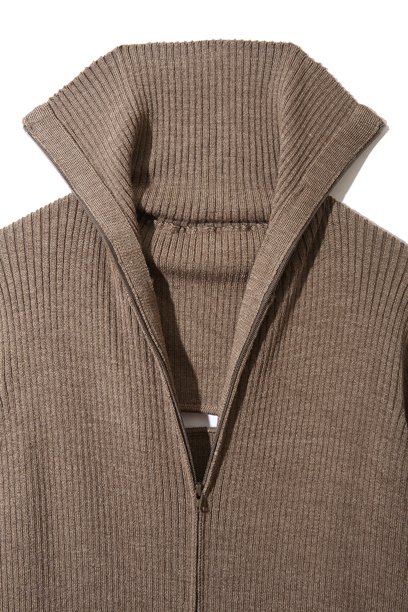 Zip Up Knitted Dress 詳細画像 Beige 4
