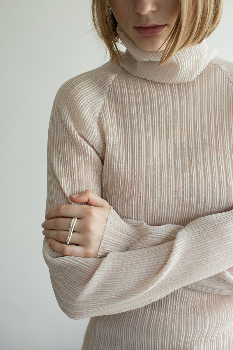 Pleats Jersey Top 詳細画像 Beige 2