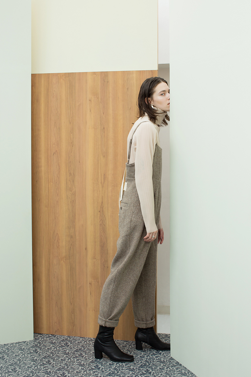 Tweed Belted Jumpsuits 詳細画像 Gray 2