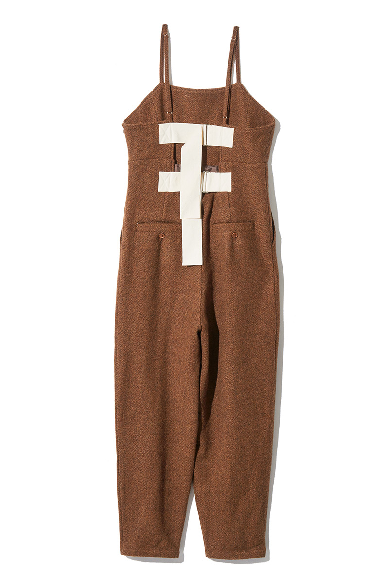 Tweed Belted Jumpsuits