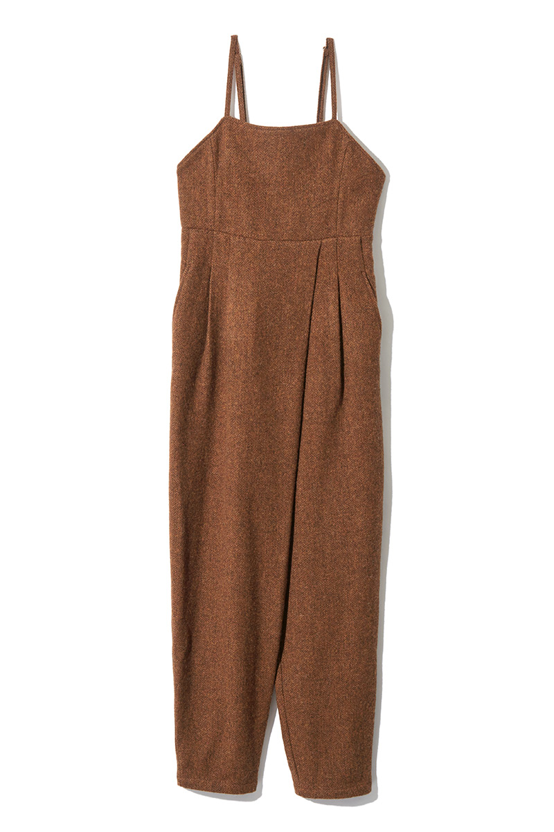 Tweed Belted Jumpsuits