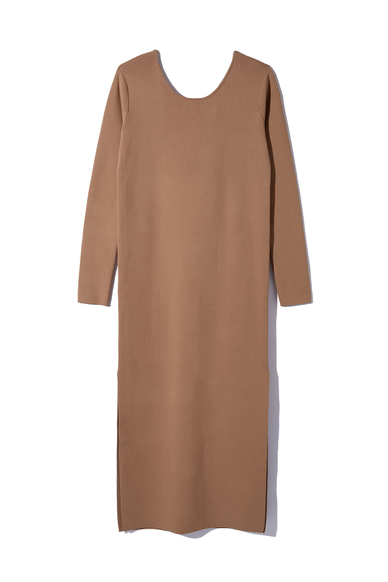 Belted Knit Long Dress 詳細画像 Beige 5