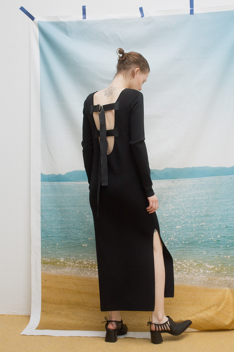Belted Knit Long Dress