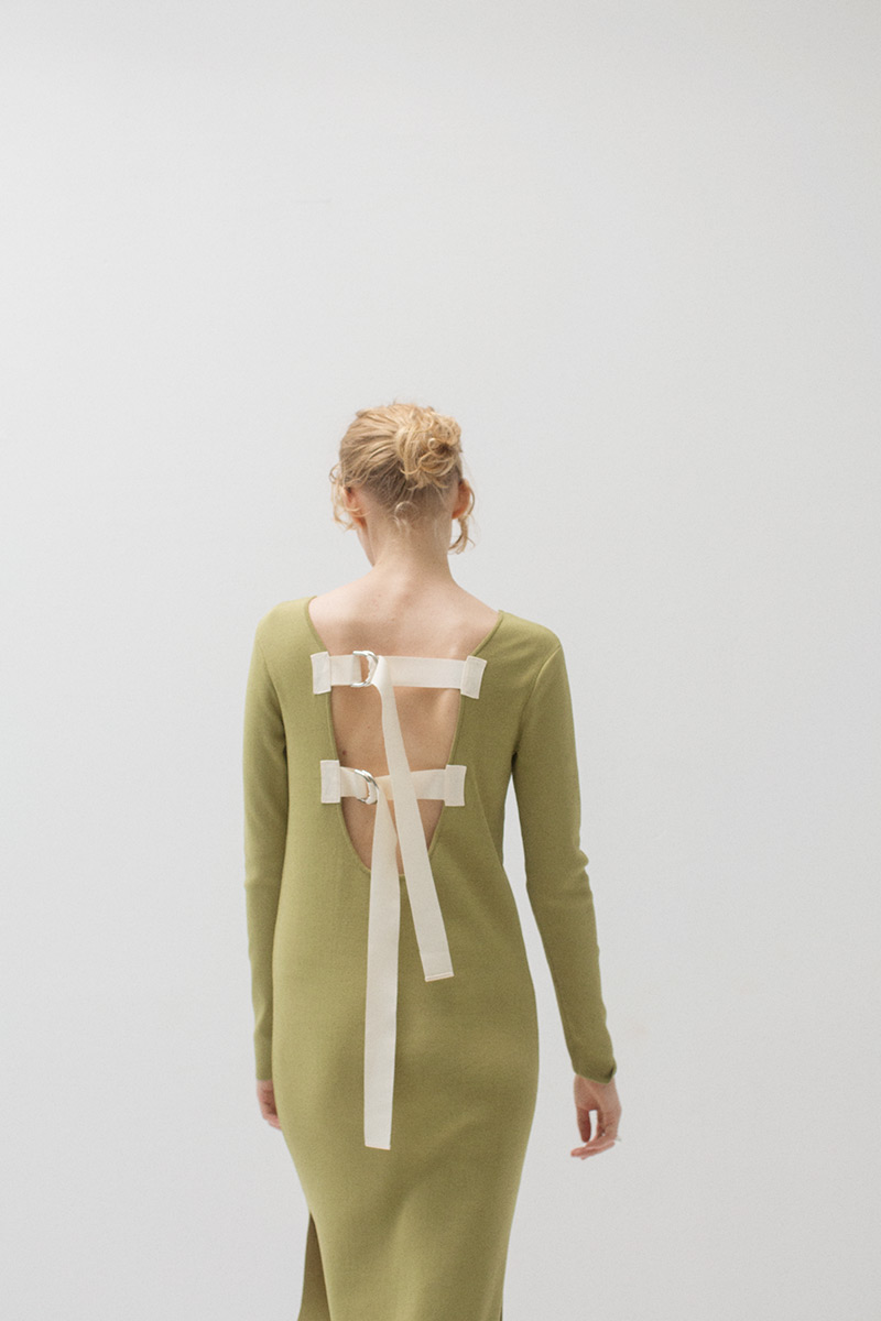 Belted Knit Long Dress