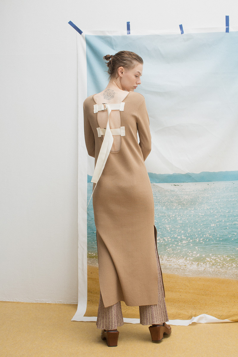 Belted Knit Long Dress