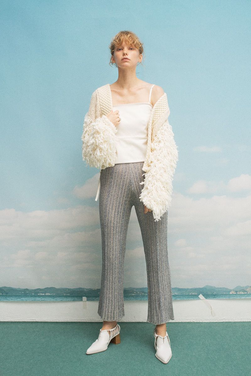 Patchwork Fringe Knit Gown 詳細画像 White 2