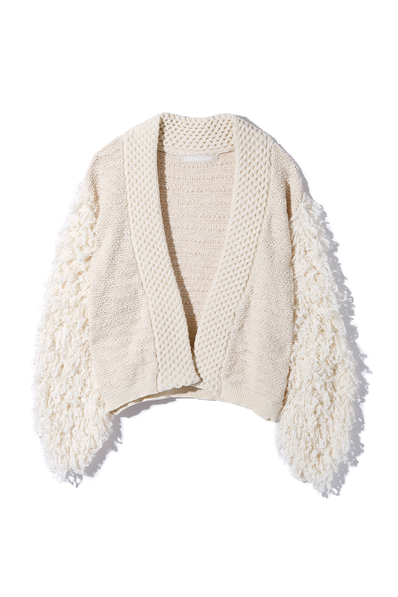 Patchwork Fringe Knit Gown 詳細画像 White 3