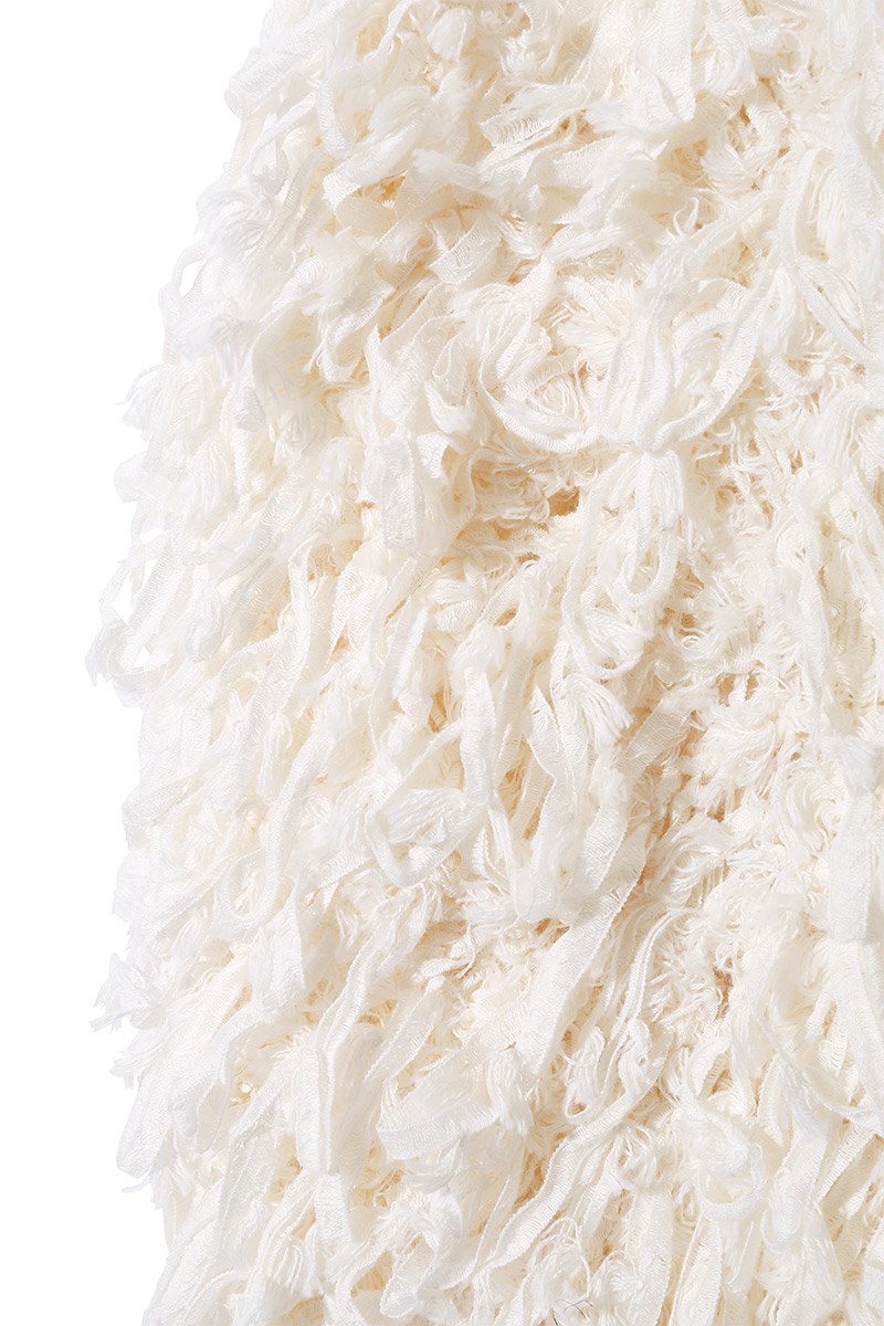 Patchwork Fringe Knit Gown 詳細画像 White 6