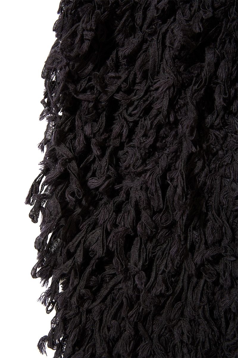 Patchwork Fringe Knit Gown 詳細画像 Black 5