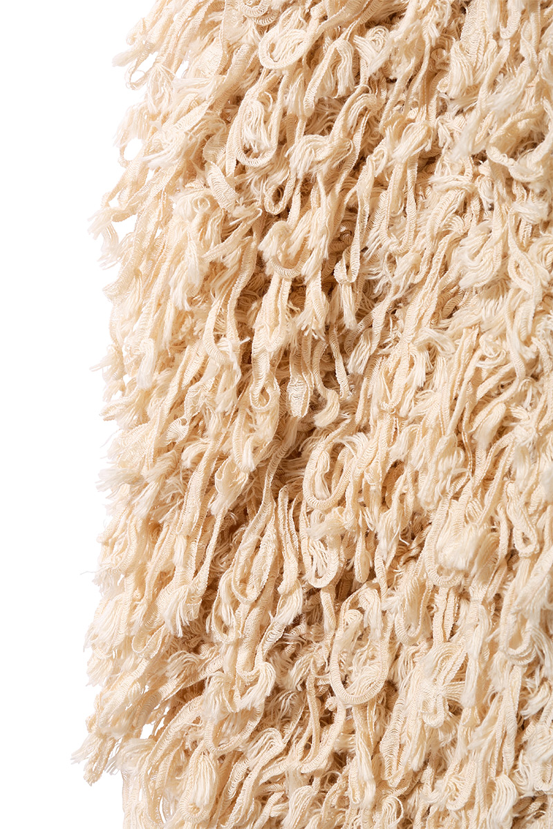 Patchwork Fringe Knit Gown 詳細画像 Khaki 5