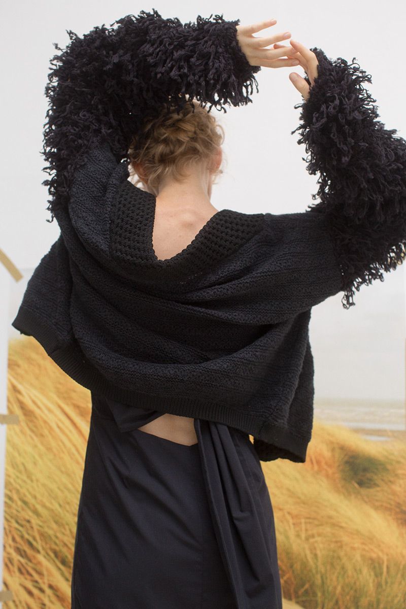 Patchwork Fringe Knit Gown