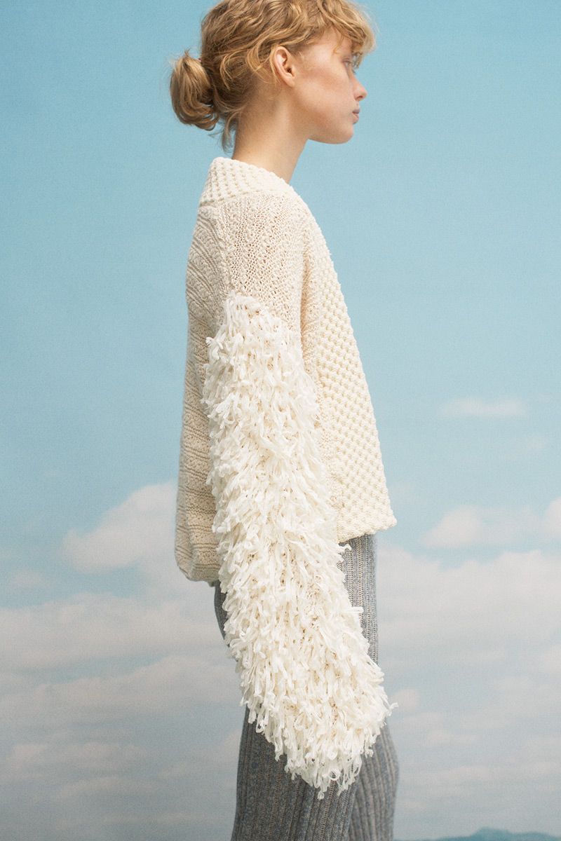Patchwork Fringe Knit Gown
