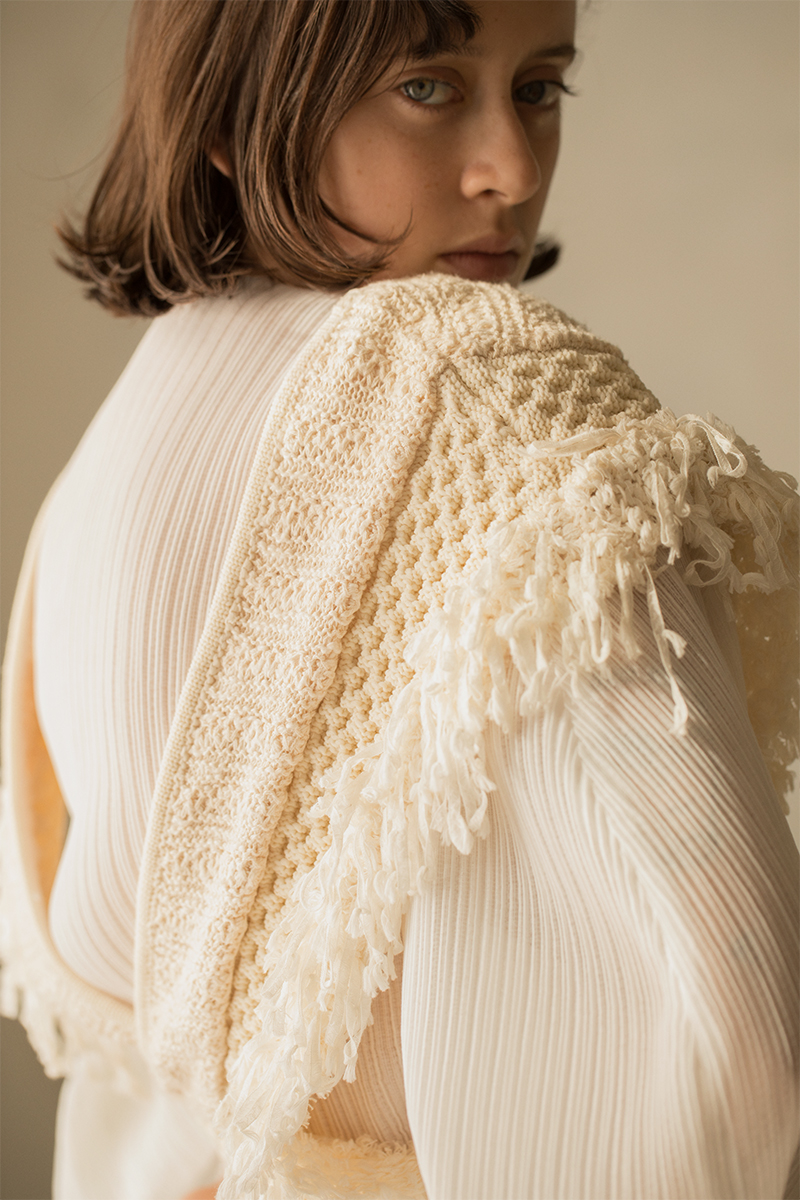 Patchwork Fringe Top 詳細画像 White 2