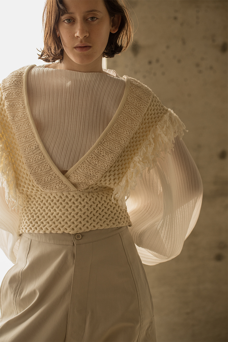 Patchwork Fringe Top 詳細画像 White 1