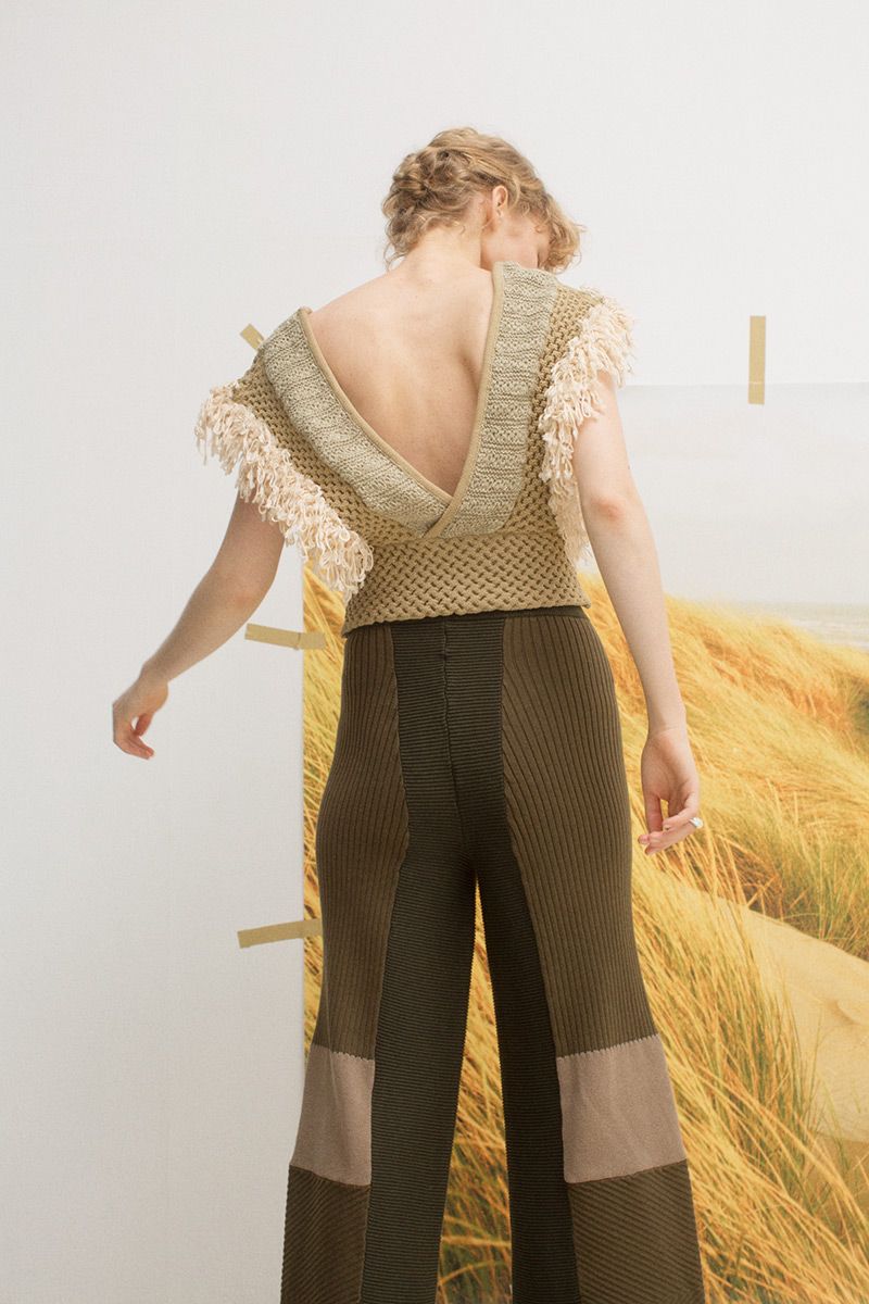 Patchwork Fringe Top 詳細画像 Khaki 1