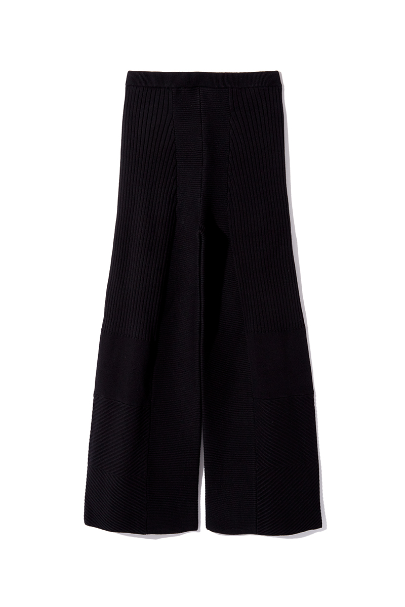 Mix Rib Stitch Trousers 詳細画像 Black 4