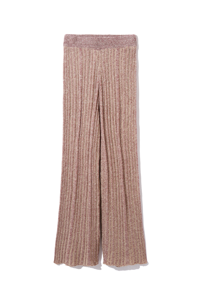 Sheer Stripe Knit Trousers 詳細画像 Red 3