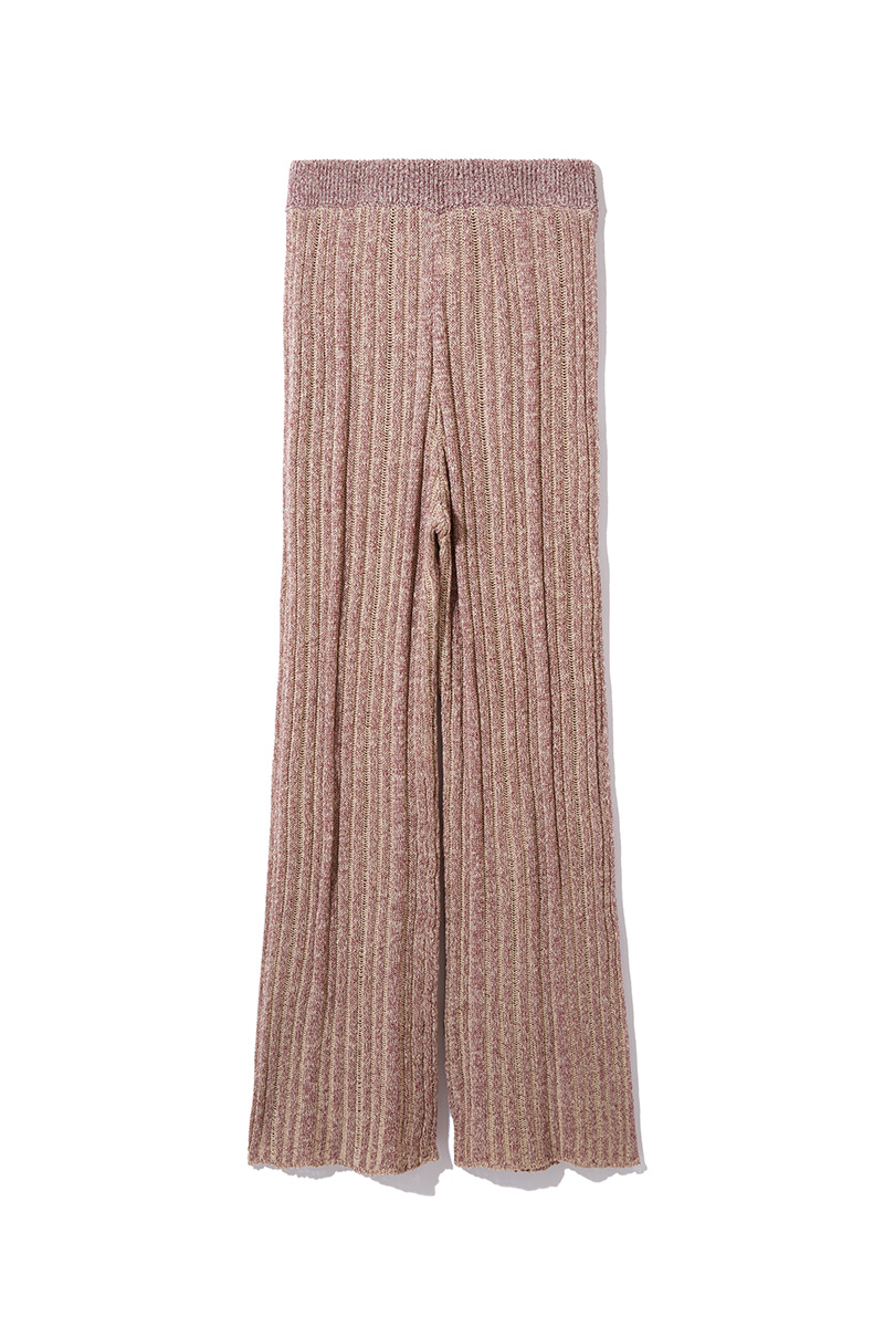 Sheer Stripe Knit Trousers 詳細画像 Red 4