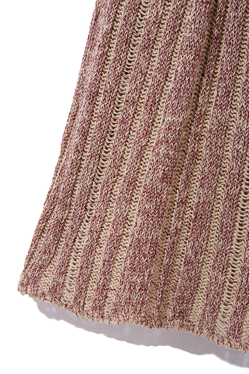 Sheer Stripe Knit Trousers 詳細画像 Red 5