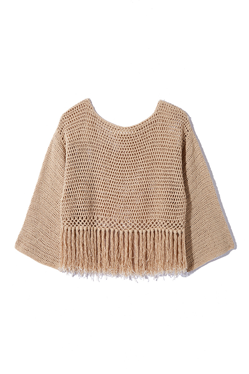 Coil Fringe Knit Top 詳細画像 Beige 4