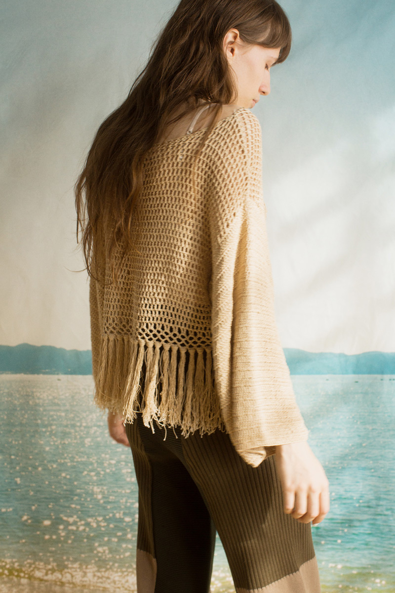 Coil Fringe Knit Top