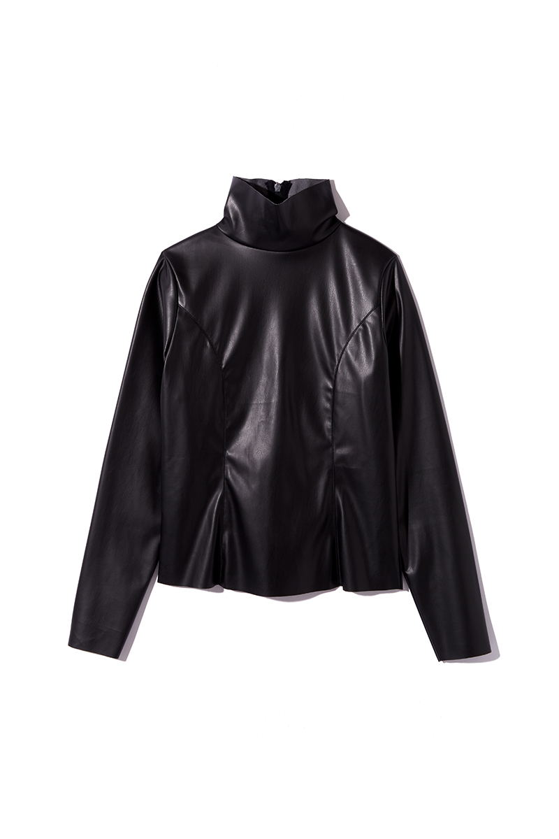 Back Zipper Turtle Top 詳細画像 Black 3