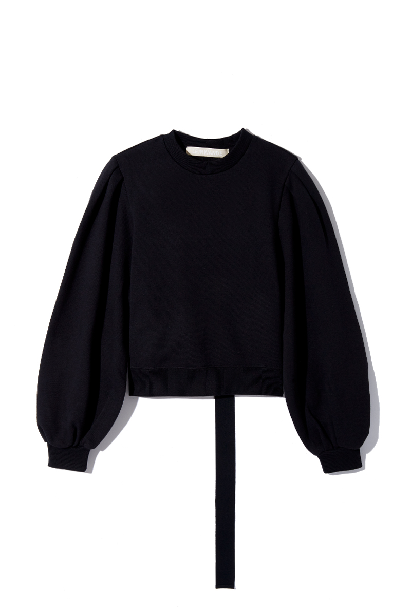 Beltted Sweat Top 詳細画像 Black 3
