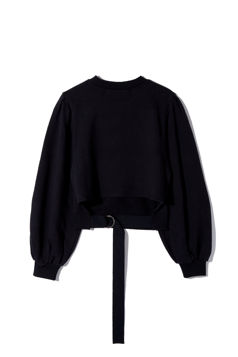 Beltted Sweat Top 詳細画像 Black 4