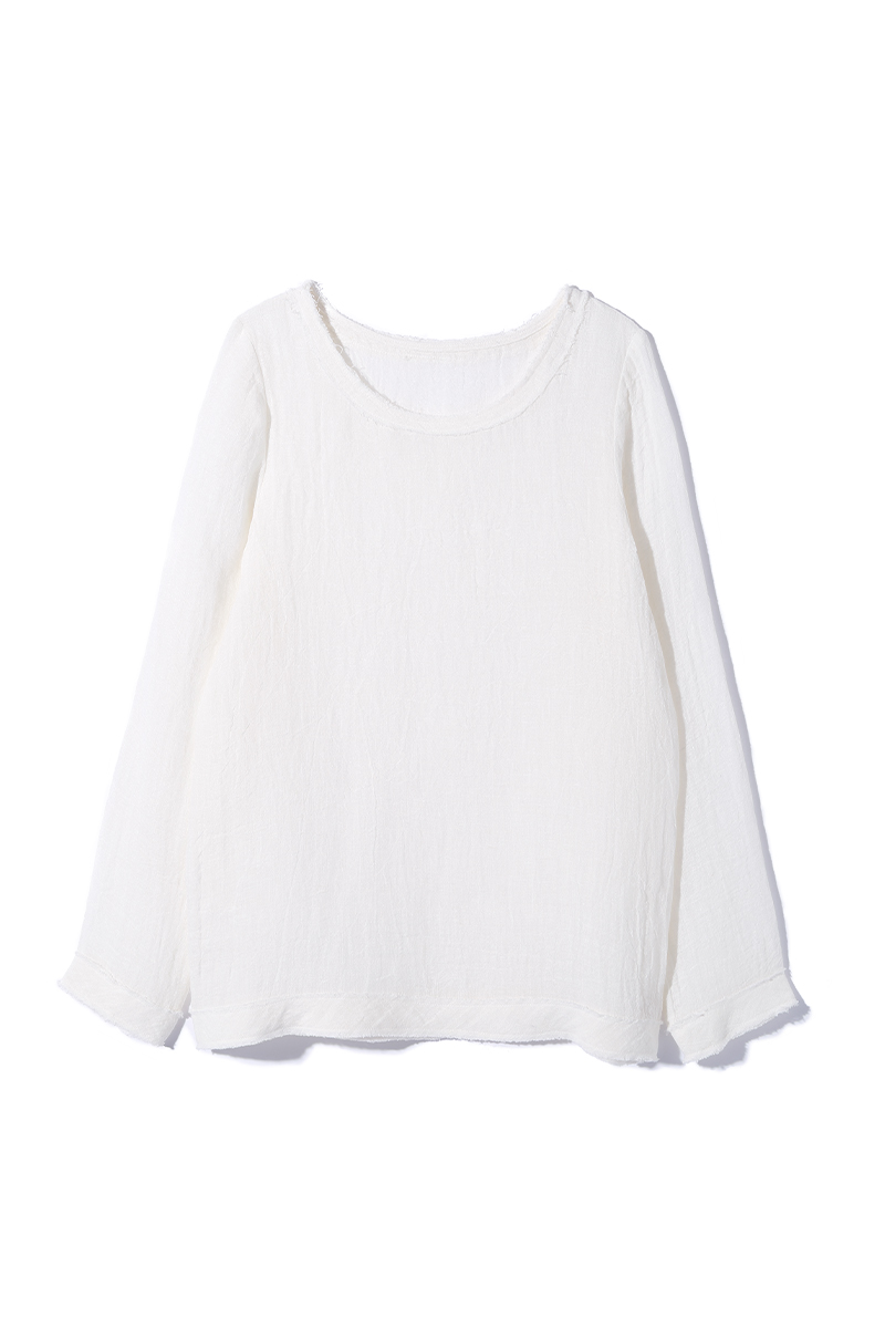 Sheer Linen Top 詳細画像 White 2