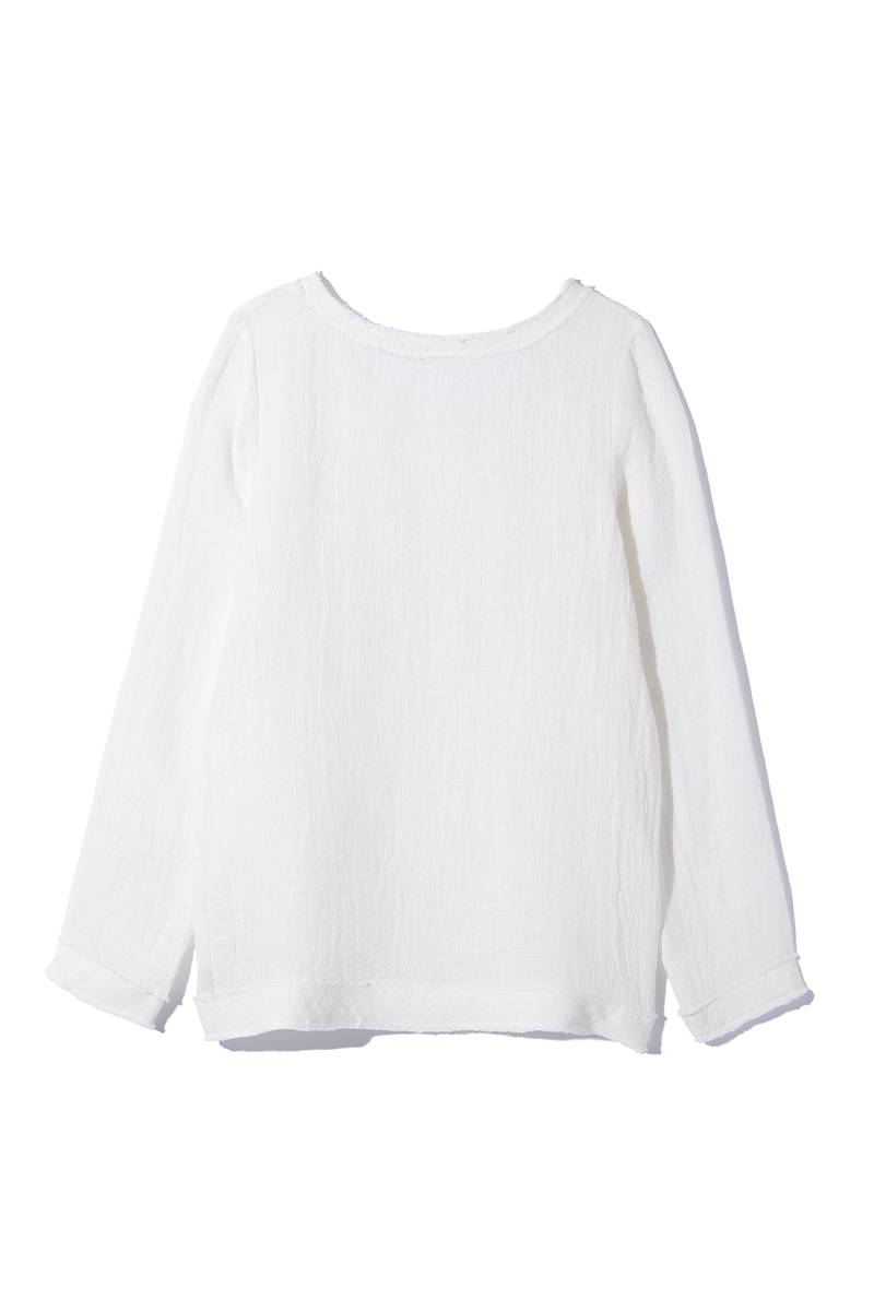 Sheer Linen Top 詳細画像 White 3