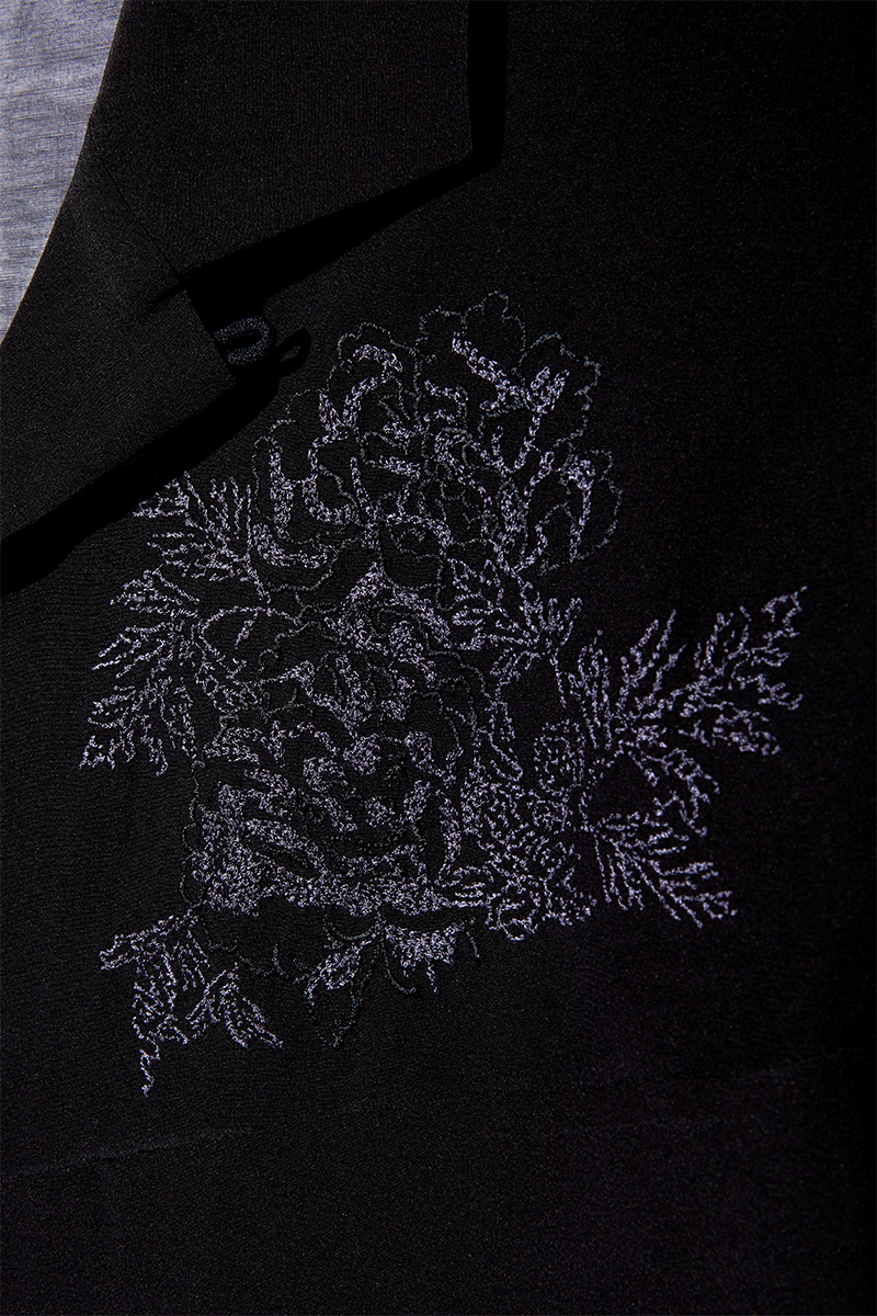 Floral Embroidery Aloha Shirts 詳細画像 Black 5
