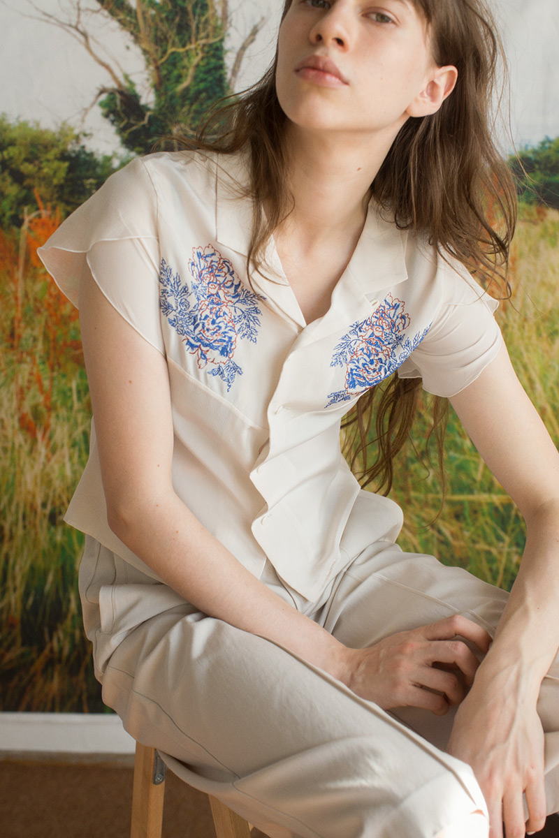Floral Embroidery Aloha Shirts
