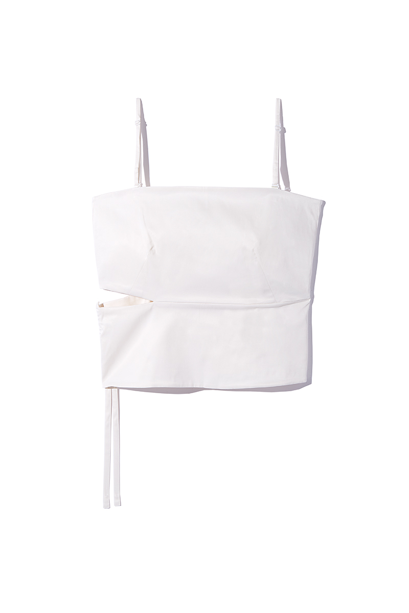 Side Slashed Cami 詳細画像 White 3
