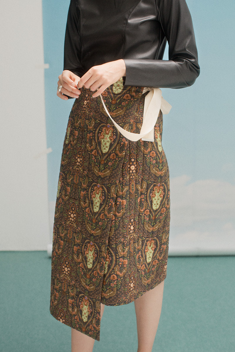 Granma Wrap Skirt 詳細画像 Brown 1