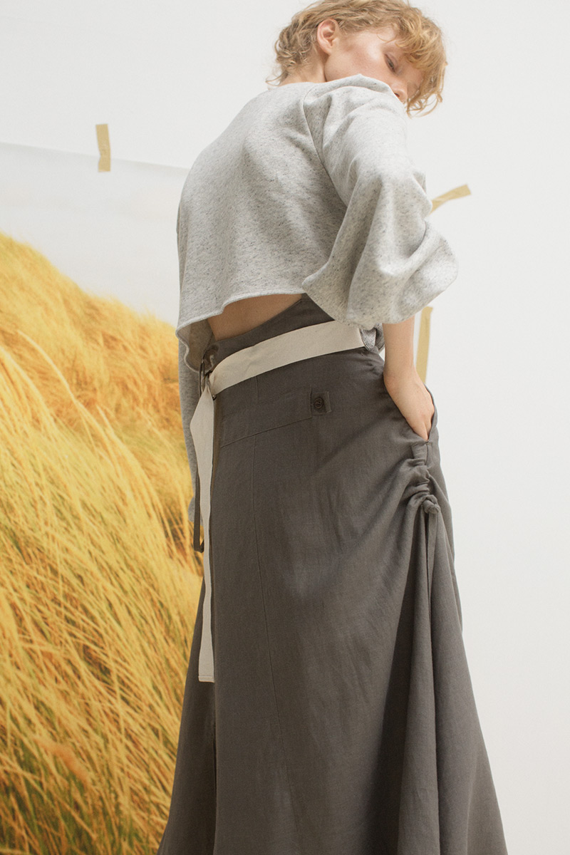 String Dungaree Skirt 詳細画像 Gray 2