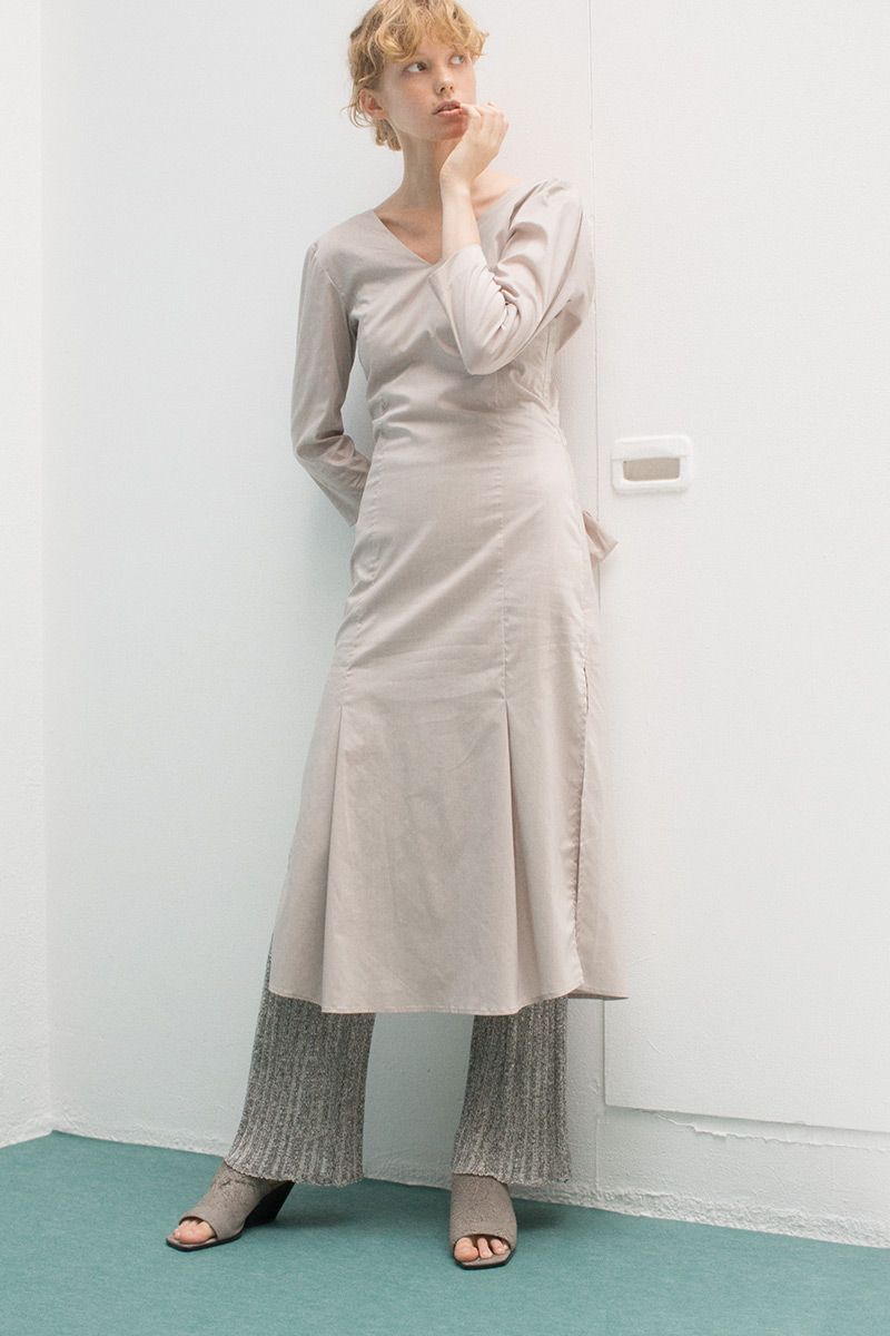 Back Open Ribbon Dress 詳細画像 Gray 2
