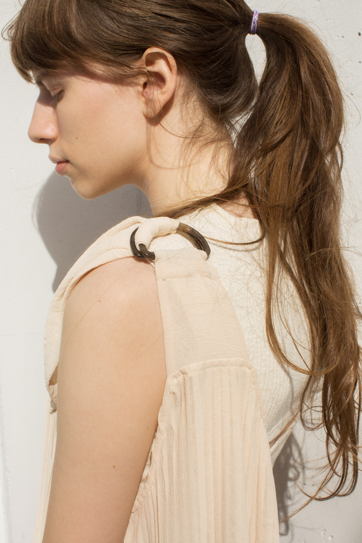 Sheer One Shoulder Dress 詳細画像 White 2