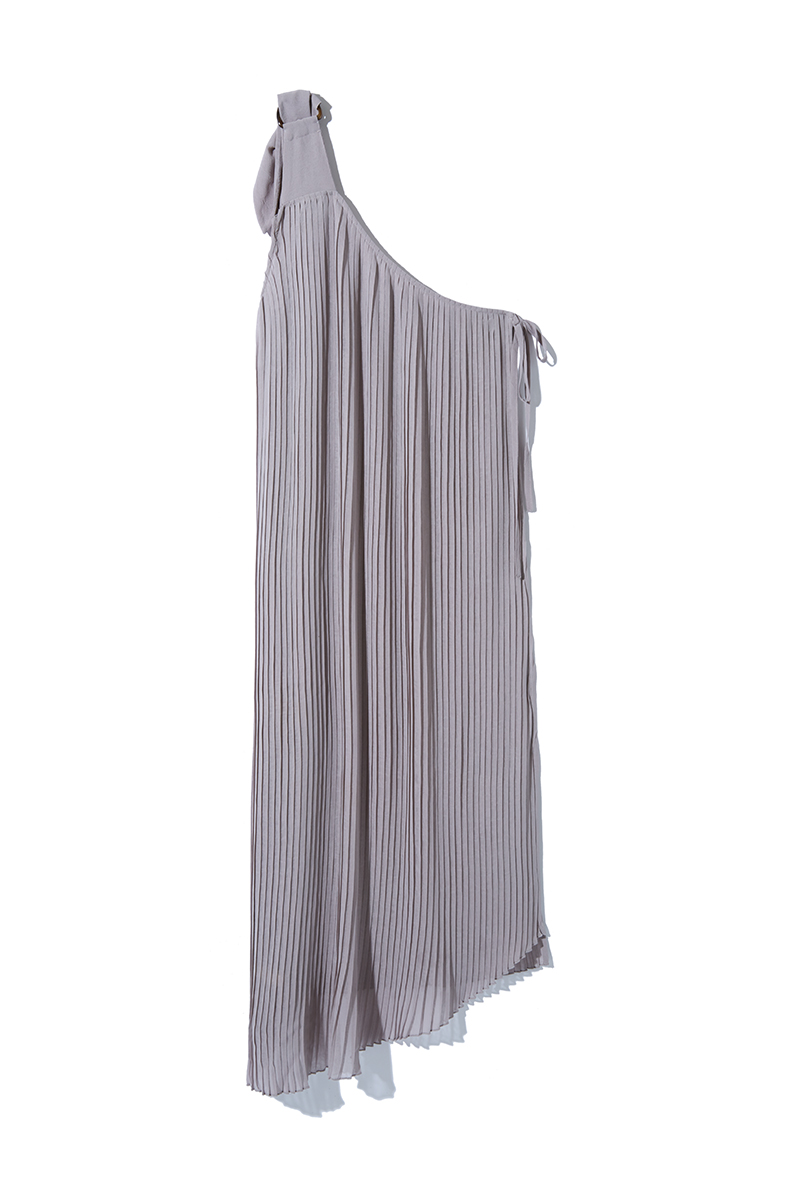 Sheer One Shoulder Dress 詳細画像 Gray 2