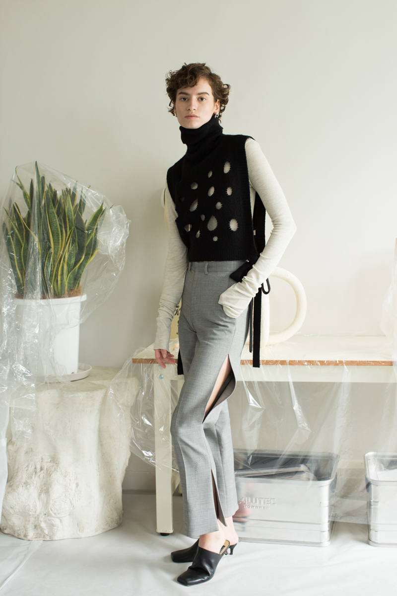 Cheese Knit Vest 詳細画像 Black 2
