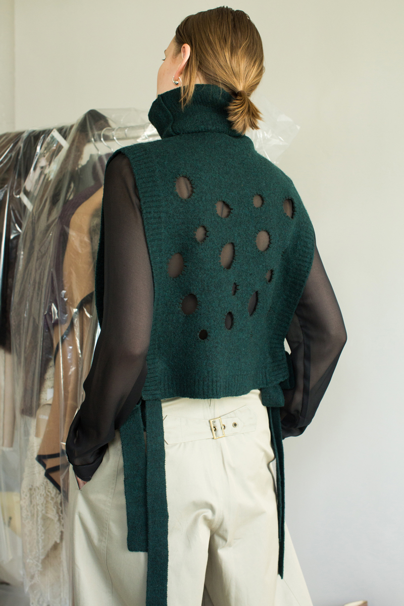 Cheese Knit Vest 詳細画像 Green 1