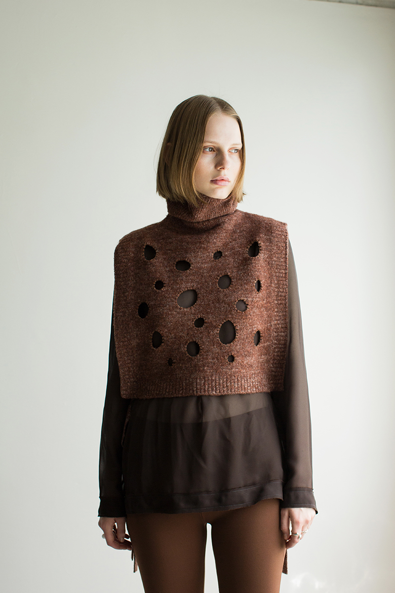 Cheese Knit Vest 詳細画像 Brown 1