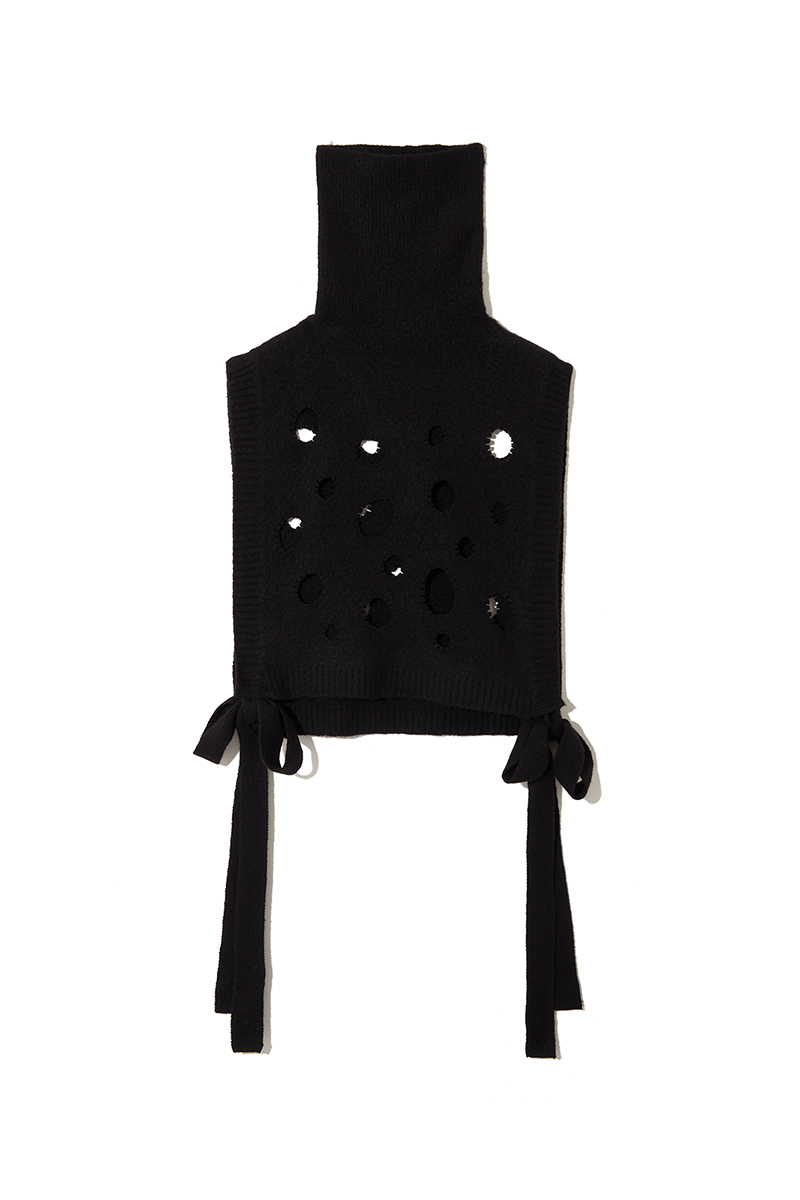Cheese Knit Vest 詳細画像 Black 1